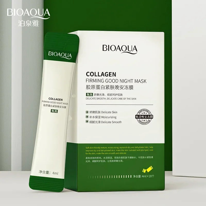 30pcs BIOAQUA Collagen Sleeping Facial Masks skincare Moisturizing Brightening Firming Face Mask Oasis Select