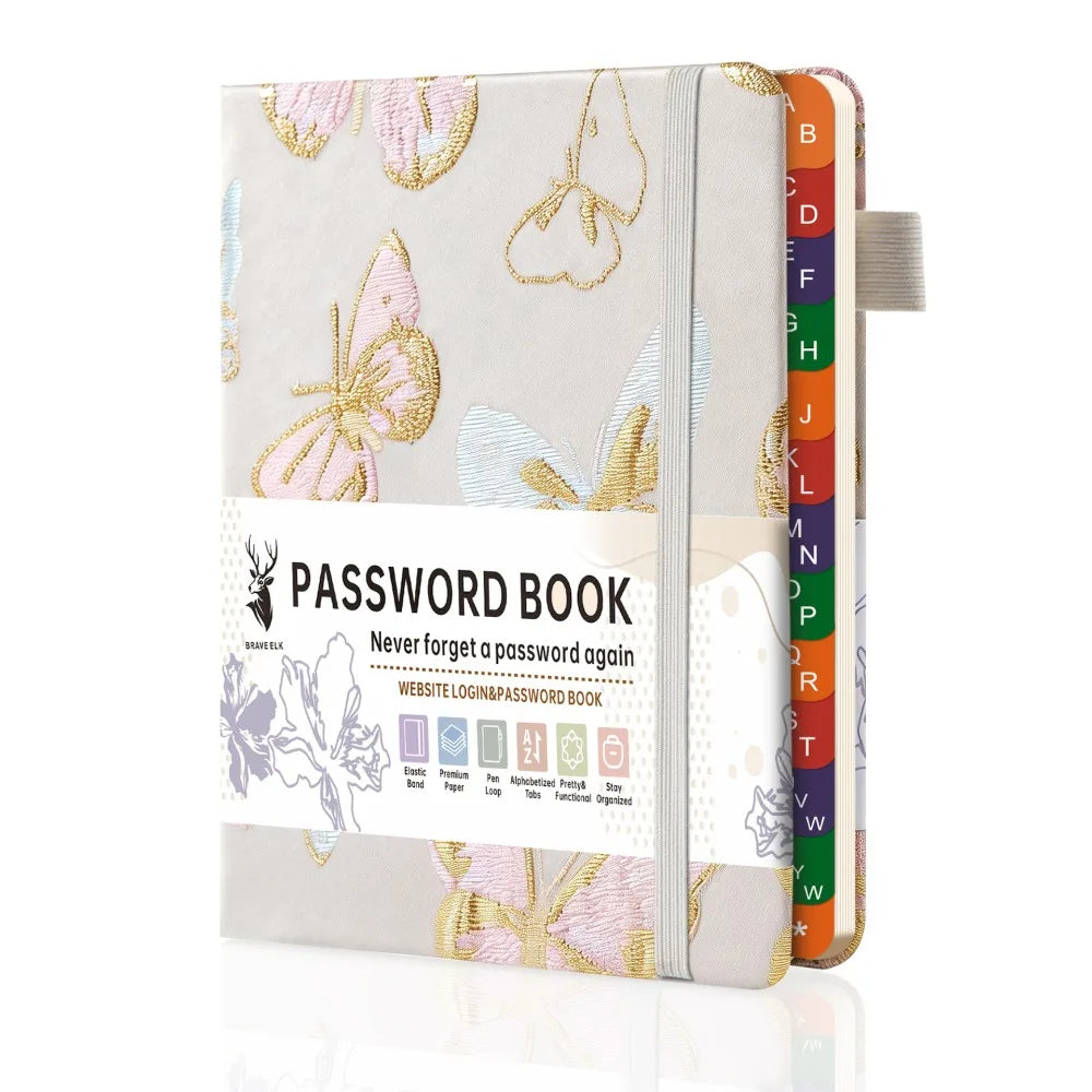 Delicate Embroidered Decoration B6 Embroidery Notebook Practical Band Design Soft Touch Hardcover Soft Touch Hardcover Notepad Oasis Select White