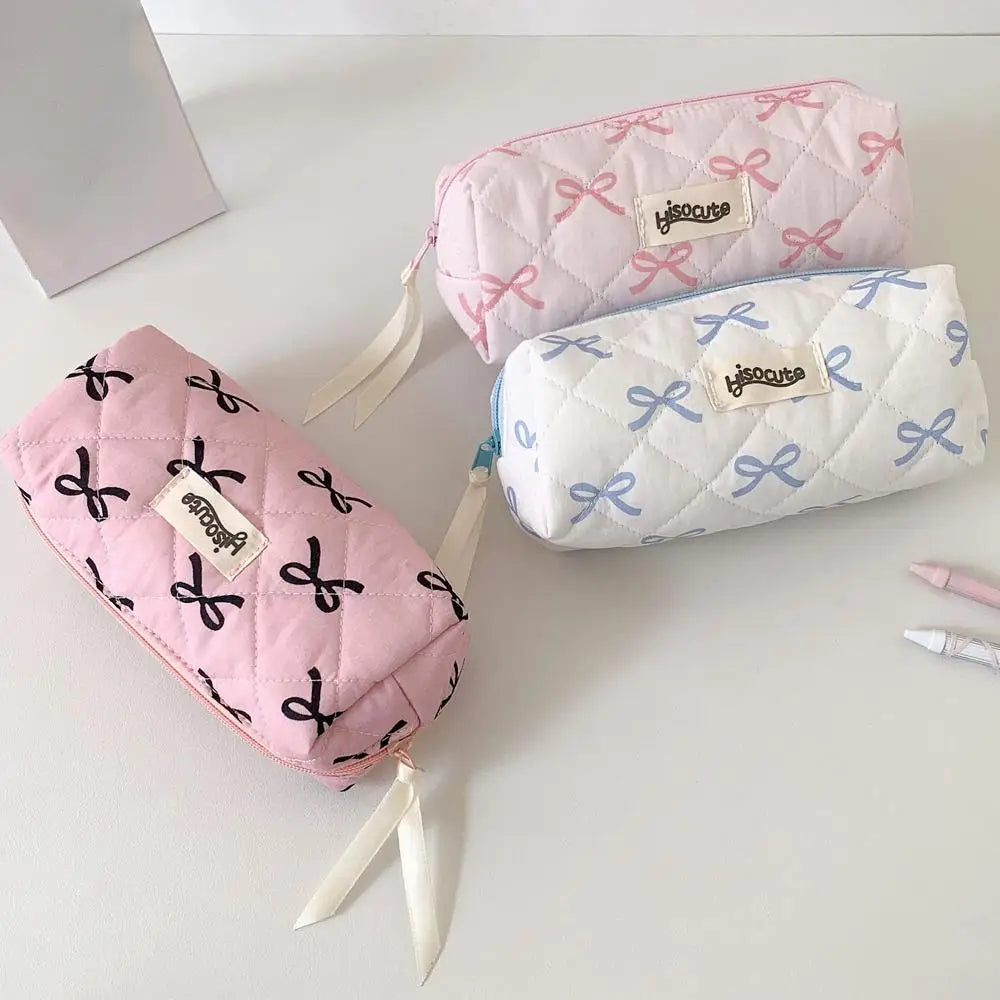 Cute Bow Pencil Case – Large Capacity Pink Stationery Bag