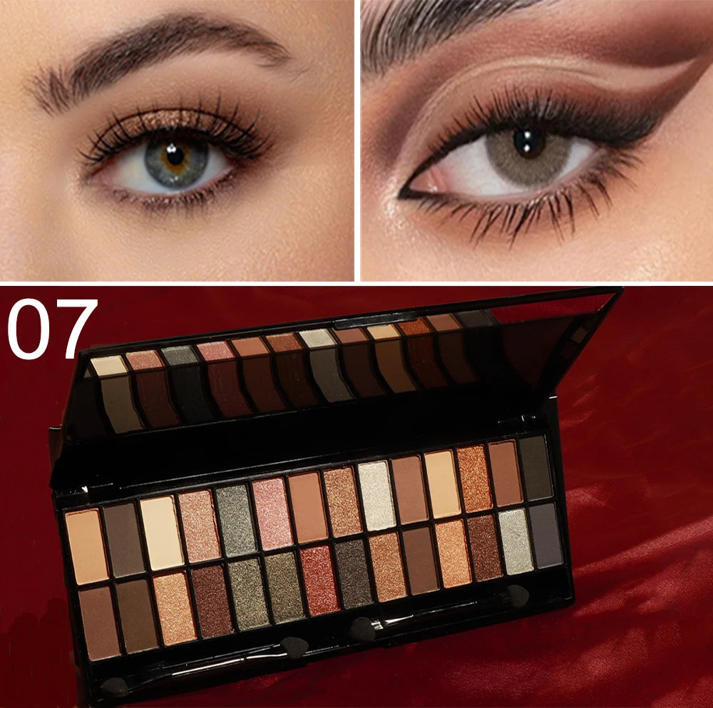 28-Color Eyeshadow Palette | Nude Matte Glitter Earthy Tone Highly Pigmented Waterproof Brown Shimmer | Y2K Valentine's Day Gift Oasis Select 07