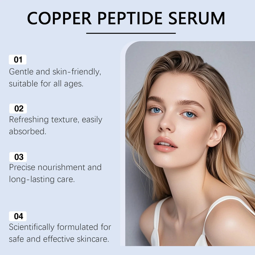 Copper Peptide Serum Anti Aging Face Serum Firming Lifting Fade Fine Lines Pore Shrinking Moisturizer Hyaluronic Acid Skin Care Oasis Select