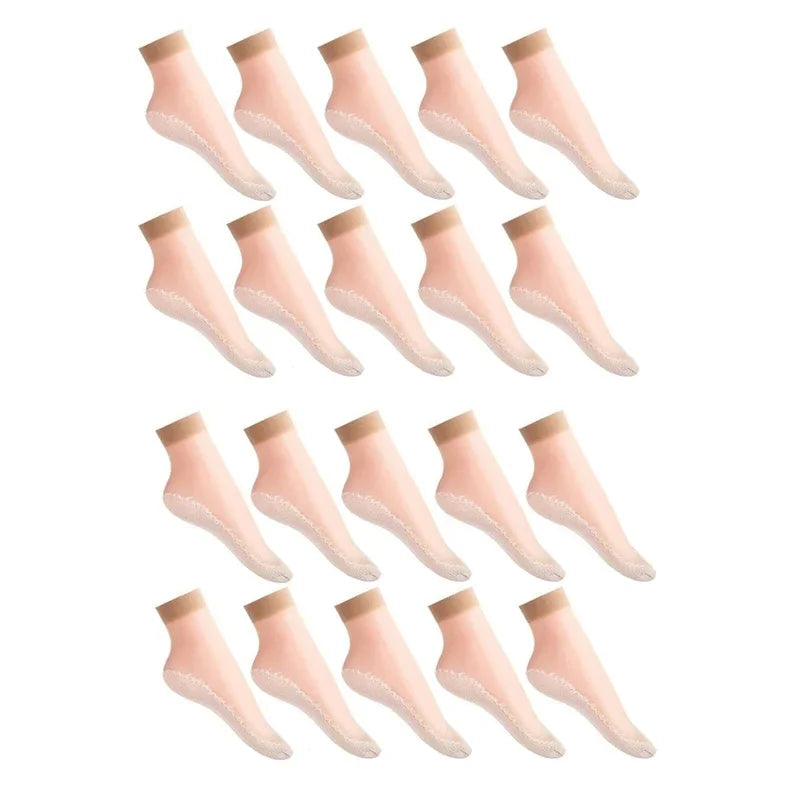 10/20pairs womens anti-slip cotton socks, sweat absorbing anti-slip cotton bottom stretch socks Oasis Select 20Pairs Beige
