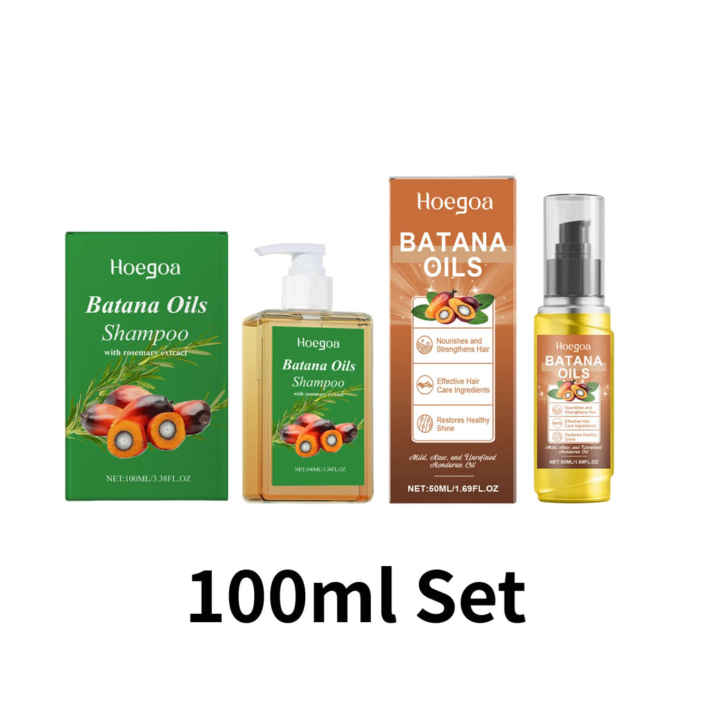 Organic Batana Oil Shampoo Soothing Scalp Intense Repair Batana Nourishing Shampoo with Rosemary Extract for All Hair Types Oasis Select Hair Oil SetA