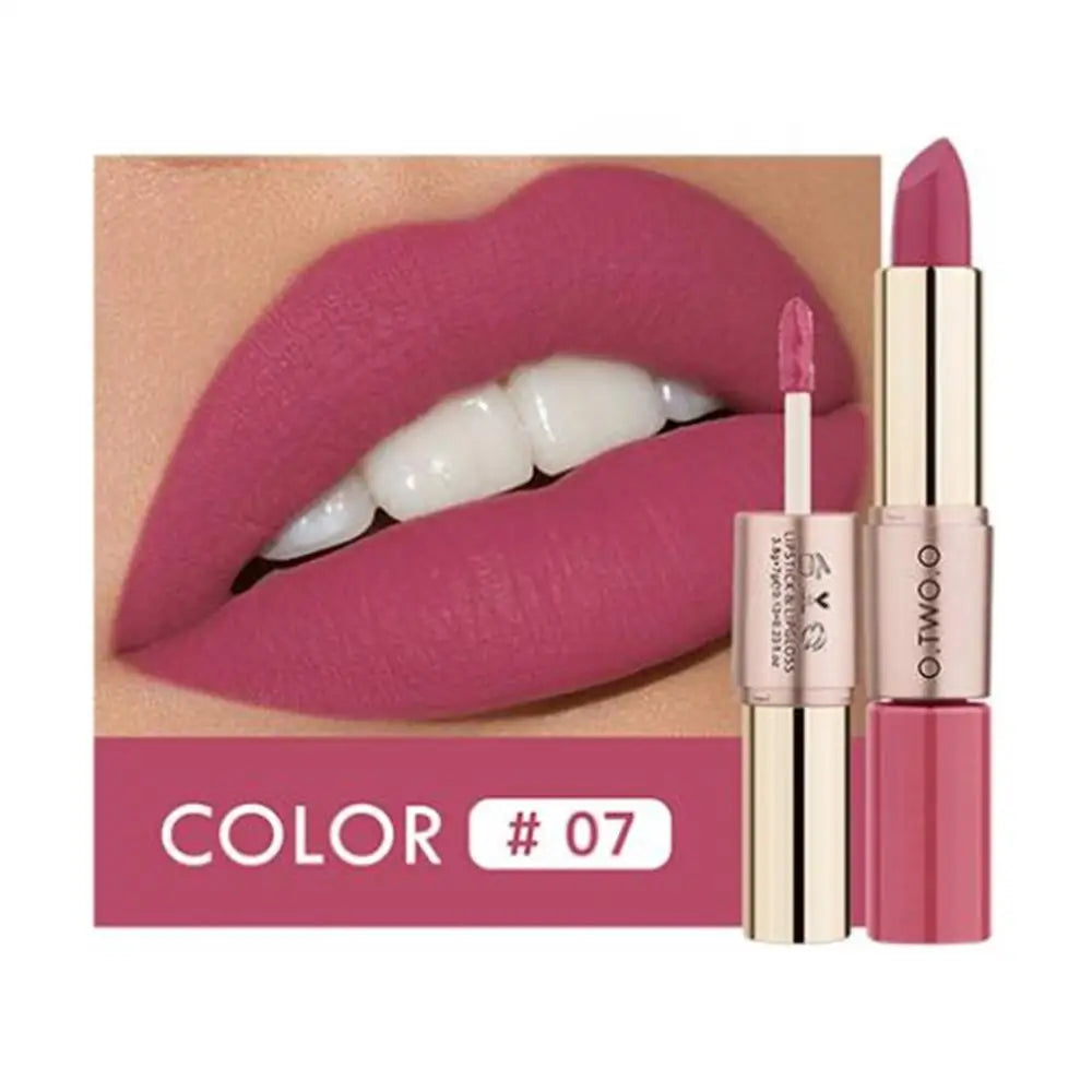 O.TWO.O 2-in-1 Matte Lipstick & Lip Gloss – 12 Colors