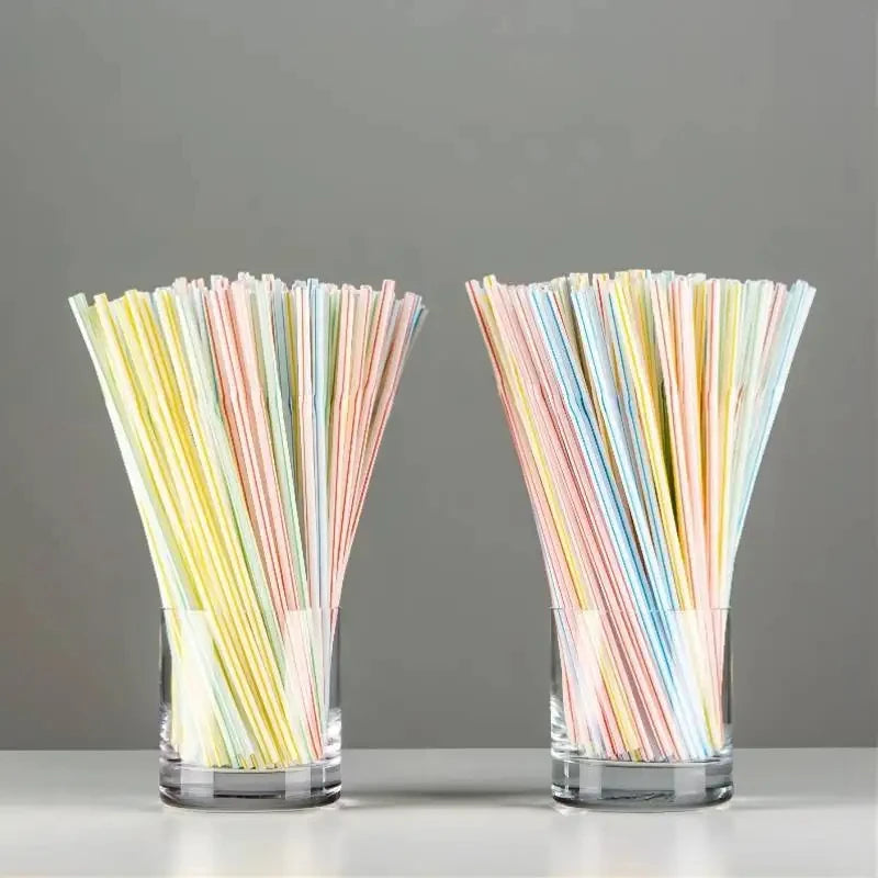 100Pcs Colorful Bendable Straw Drinking Kunststof Straw for Milk Tea Bar Party Rietjes Drinking Wedding Kitchen Beverage Straws Oasis Select