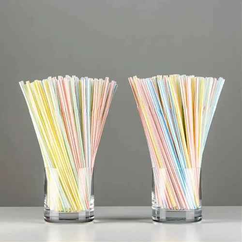 100Pcs Colorful Bendable Straw Drinking Kunststof Straw for Milk Tea Bar Party Rietjes Drinking Wedding Kitchen Beverage Straws Oasis Select