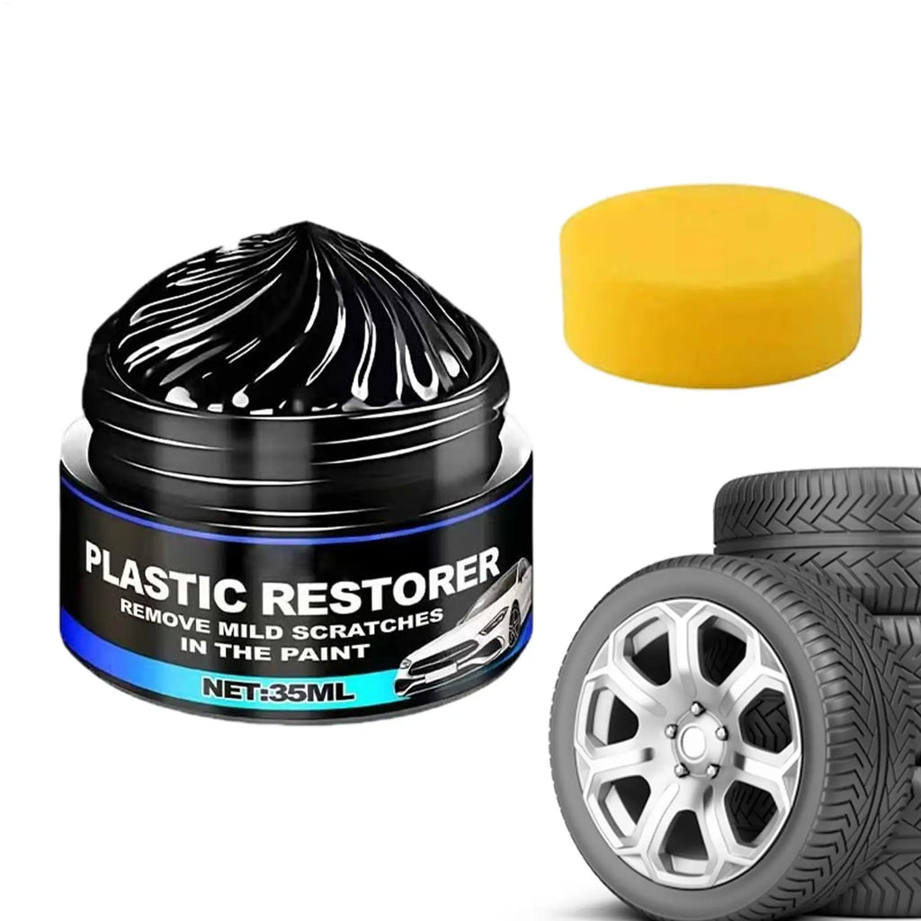 35ml Tire Polishing Paste Protective Polishing Powerful with Sponge Tire Wax Black Wheel Shine for Car Sedan RV Truck Automotive Oasis Select