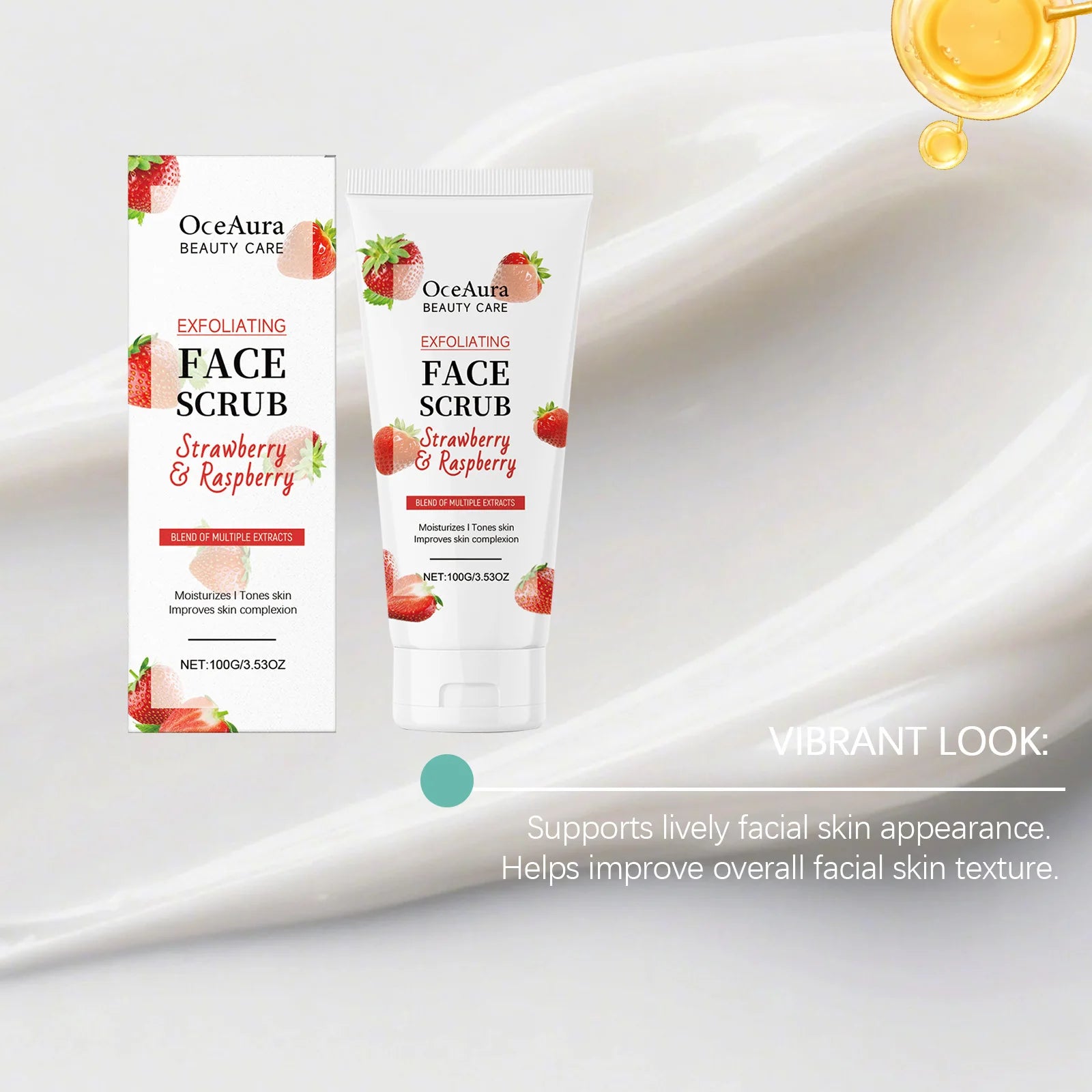 OCEAURA Facial Scrub Exfoliate Remove Blackheads Shrink Pore Improve Roughness Brighten Skin Oil Control Facial Moisturize Cream Oasis Select