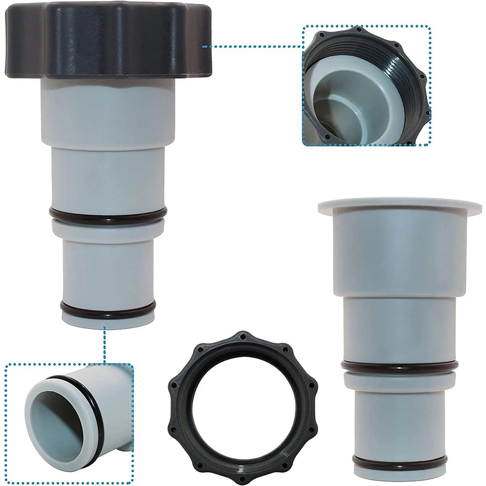 Plastic Hose Adapter Kits with Collar for Intex 4000 2500 2000 1500 ARU Threaded Connection Pumps Pool Parts Supplies Oasis Select Australia