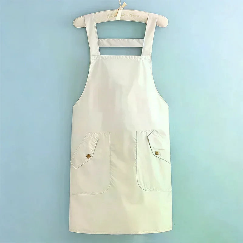 Apron Workwear Adjustable Oil-Proof Kitchen Apron Waterproof Barbershop Smock Catering Milk Tea Coffee Shop Oasis Select