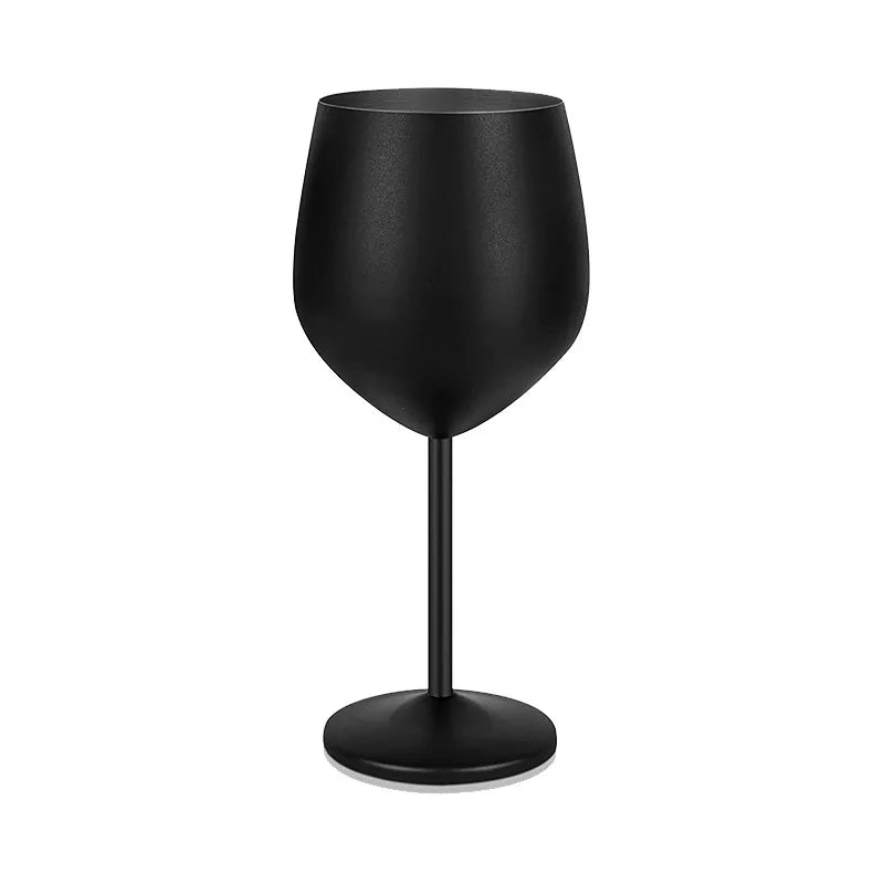 Cocktail Glass Nordic Stainless Steel Durable Tall Champagne Outdoor Metal Red Juice Wine Creative Cup for Bar Party and Home Oasis Select Black