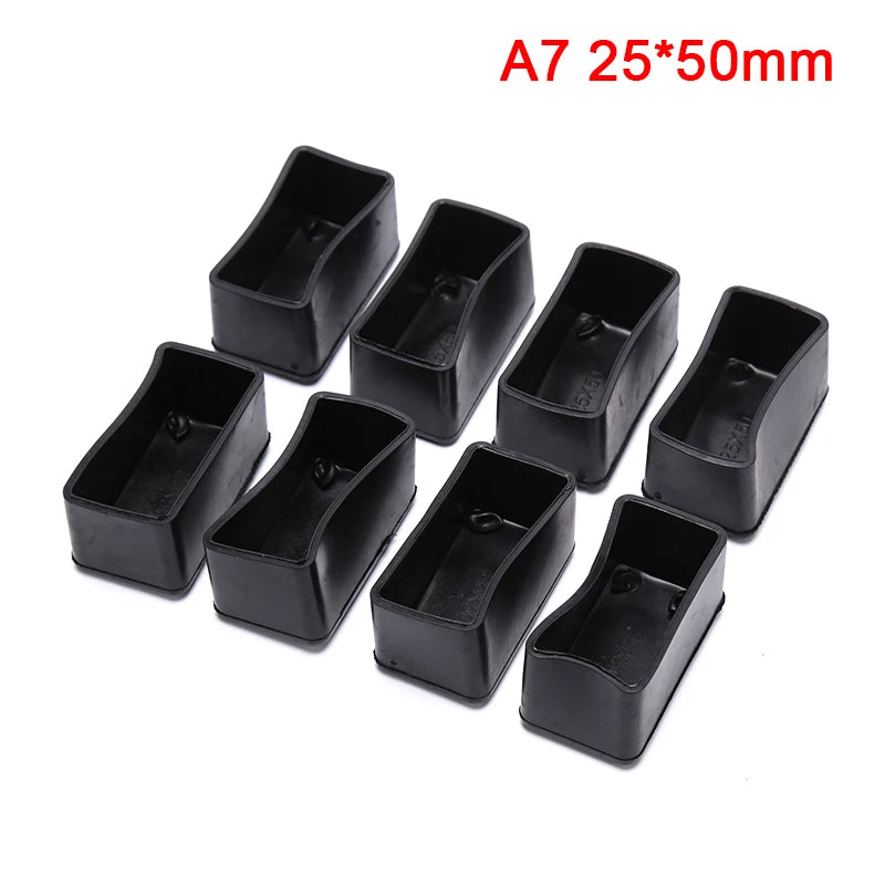 8pcs Rectangle Silicone Chair Leg Caps Non-slip Table Foot Cover Socks Protector Oasis Select 2.5x5cm