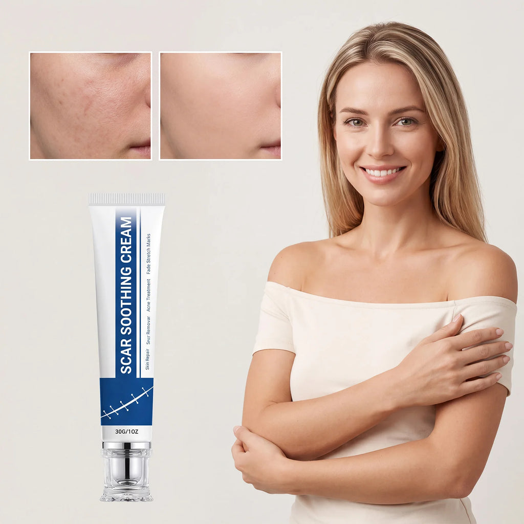 Soothing Scar Cream Lightweight Relieve Redness Tightness Hydrating Nourish Skin Improve Uneven Tone Soothe Dry Itchy Skin Oasis Select