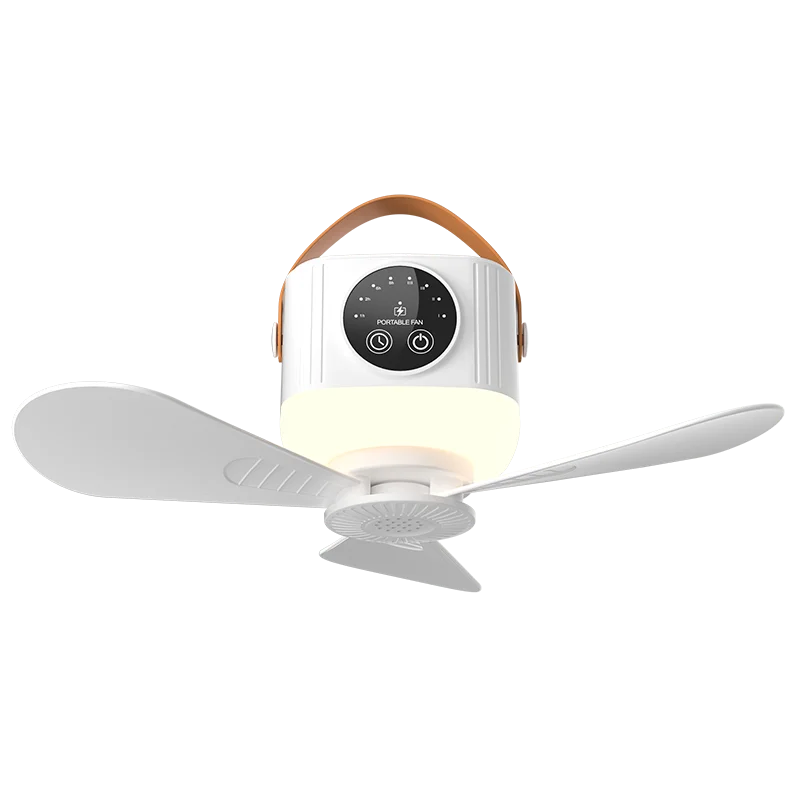 7200mAh Portable Ceiling Fan with LED Light Mosquito Repellent Remote Control 12H Timing Hanging Fan For Camping Tent Dorm Oasis Select 7200mAh White