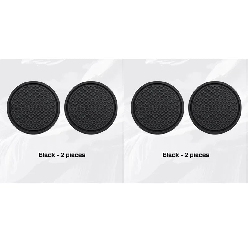 2/4pcs Car Coaster Water Cup Mat Accessories For Dodge Ram Charger Journey Durango Jeep Grand Cherokee Anti-Slip Drink Pad Oasis Select 4pcs black