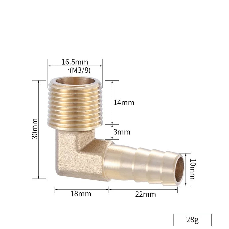 Brass Hose Fitting 4mm-19mm Barb Tail 1/8" 1/4" 1/2" 3/8" BSP Female Thread Copper Connector Joint Coupler Adapter Oasis Select 3cent male 10MM