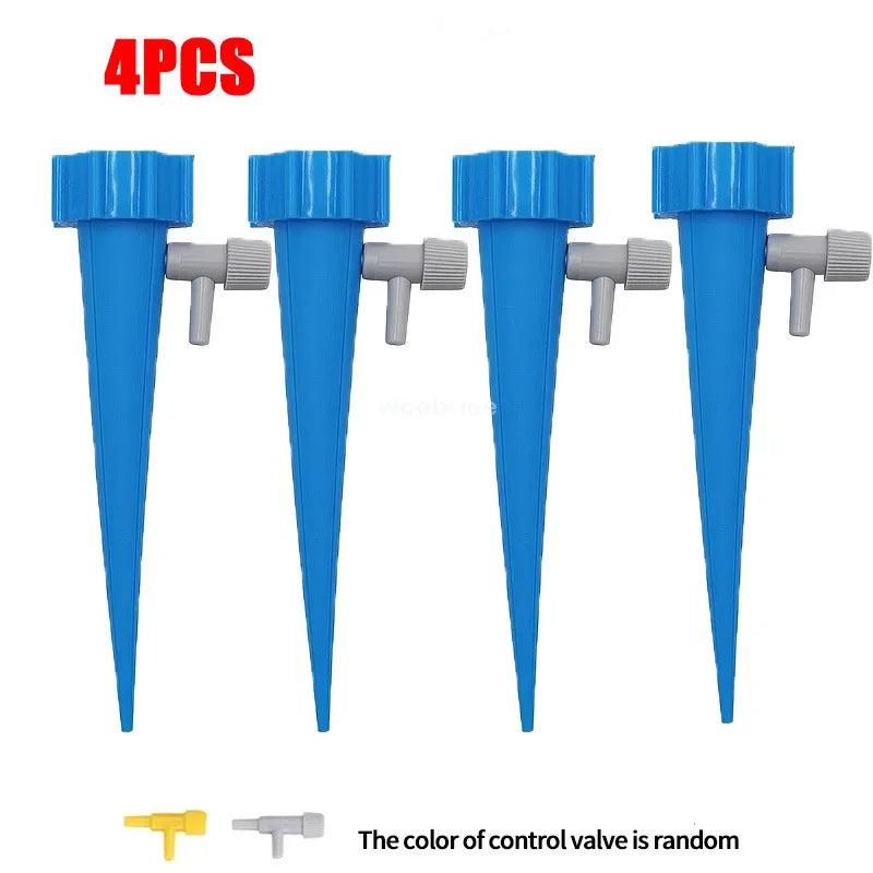 Automatic Drip Plants Irrigation Drip Irrigation Garden Watering System Garden Plant Self Watering Kits Insert Watering Devices Oasis Select 4PCS-Blue