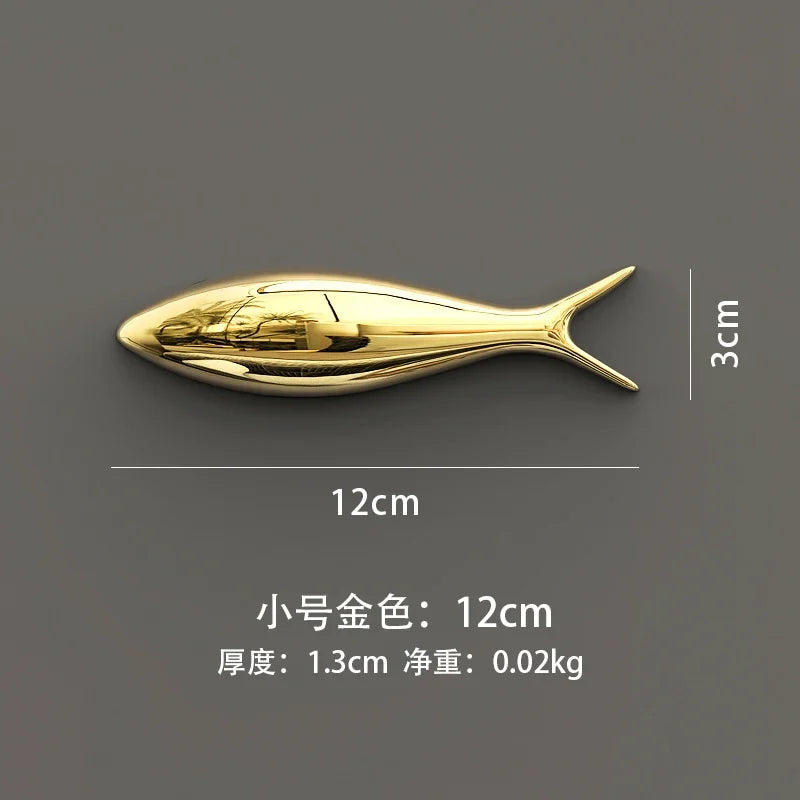 Living Room Wall Decoration TV Sofa Background Wall Pendant Decoration Relief Wall Decoration Fish Room Decor Oasis Select Gold 12cm