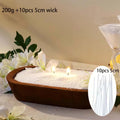 200G White Black Pearled Candle Sand Set with 10pcs Candle Wick DIY Handmade Materials For Beads Candle Making Kit Crafts Oasis Select white 10pcs wick