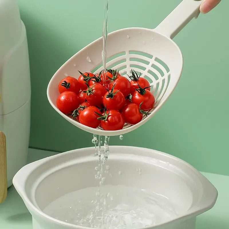 Leak Kitchen Pasta Spoon Fishing Dumplings Long Handle Food Grade High Temperature Resistant Spaghetti Large Funnel Oasis Select