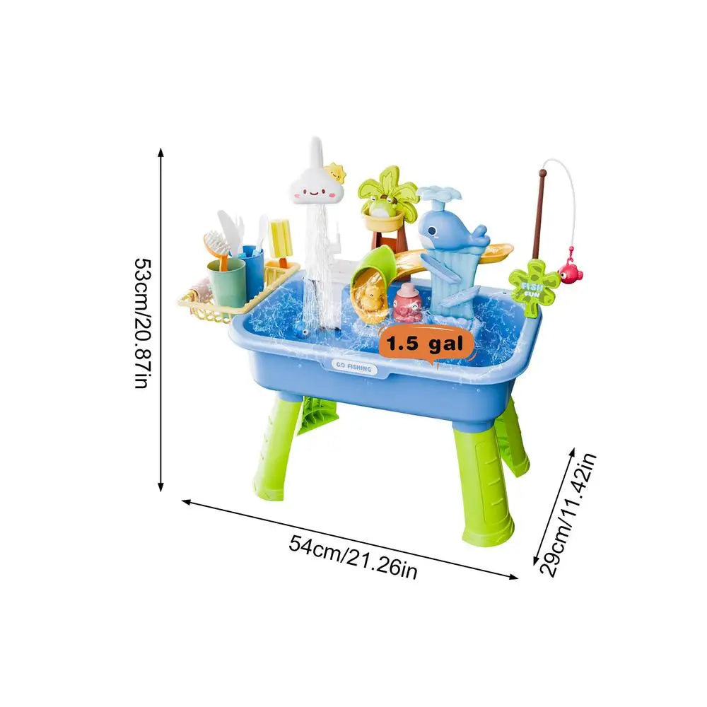 Children's Kitchen Toys Electric Fun Water Play Water Wash Basin Fishing Dishwashing Home Role-Playing Baby Early Education Toys Oasis Select Blue