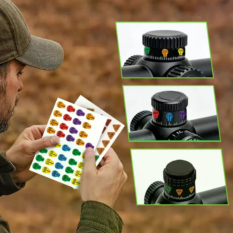 6/10 Sheets Rifle Scope Turret Stickers, Rifle Scope Turret Tags For Long Range Shooting Hunting, Fit Most Scope Caps Oasis Select