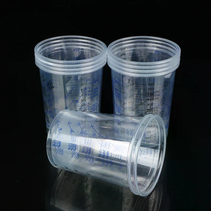 Plastic Paint Mixing Cup 600ml Mixing Pot Paint Mixing Calibration Cup For Precise Mixing Of Paint And Liquid High Quality 10pcs Oasis Select