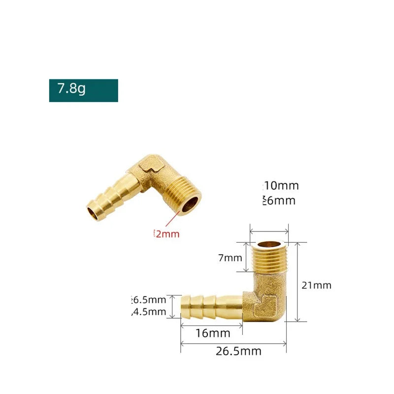 Brass Hose Fitting 4mm-19mm Barb Tail 1/8" 1/4" 1/2" 3/8" BSP Female Thread Copper Connector Joint Coupler Adapter Oasis Select 1cent male 6MM