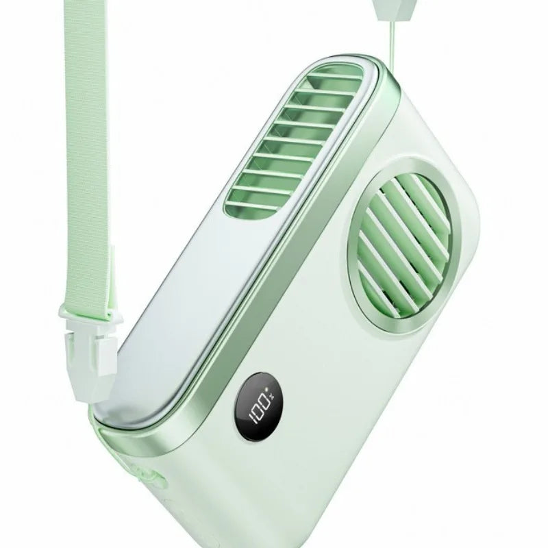 URGGU Mini Portable Fan – USB, Digital Display, Neck & Desktop