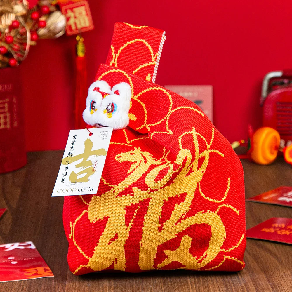 Year of the Horse Knitted Tote Bag | Reusable Gift Bag 2026