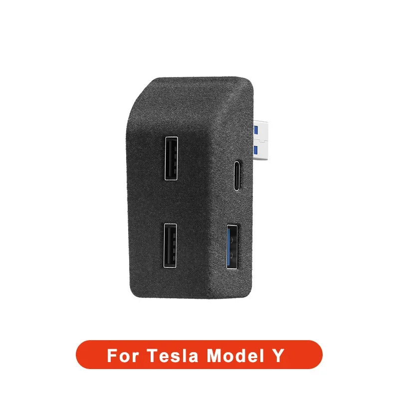 For Tesla Model 3 Y Highland Juniper 2021-2025 Glove Box Docking Station High Speed 4 USB Shunt Hub Flocking Adapter Powered Oasis Select for Model Y