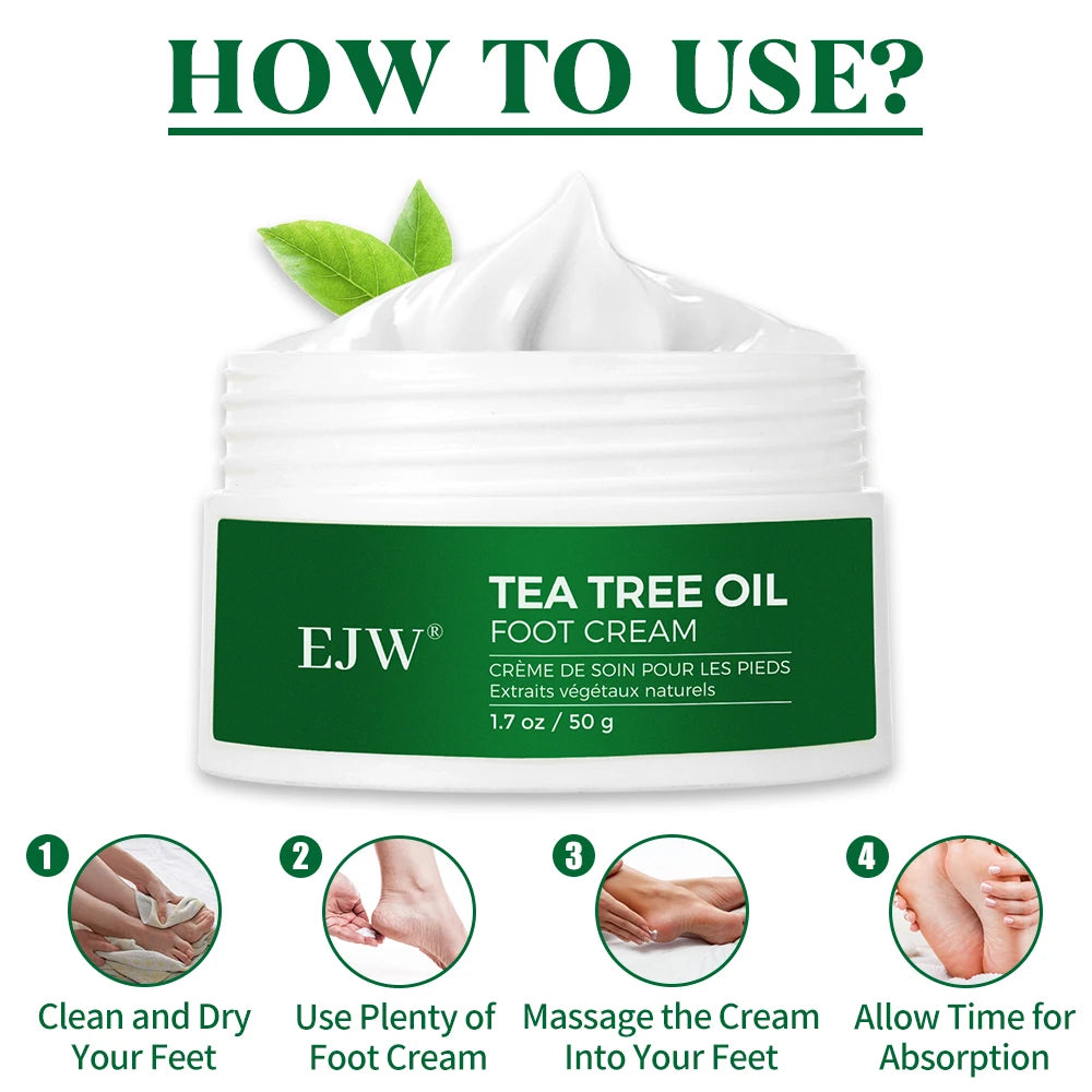 Tea Tree Oil Foot Cream, Warming Cream - Calluses, Dry Cracked Feet, Hands, Heels, Elbow -Softens & Moisturizes Skin, Foot Balm Oasis Select