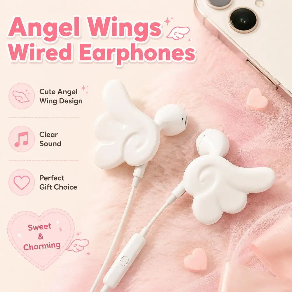 Kawaii 3D Angel Wings Earphone Charms – DIY Headphone Decor