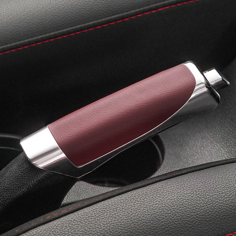 Universal Car Hand Brake Cover PU Leather Handbrake Guard Case Gear Shift Protector Decoration Car Interior Accessories Oasis Select Wine red