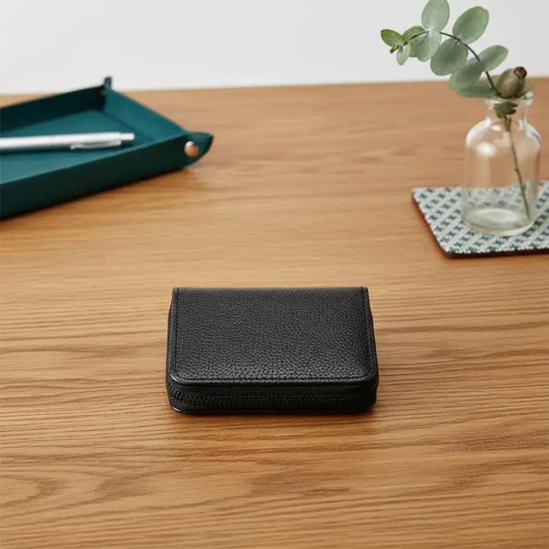 PU Leather Zipper Card Wallet – Multi-Slot Coin Purse Unisex