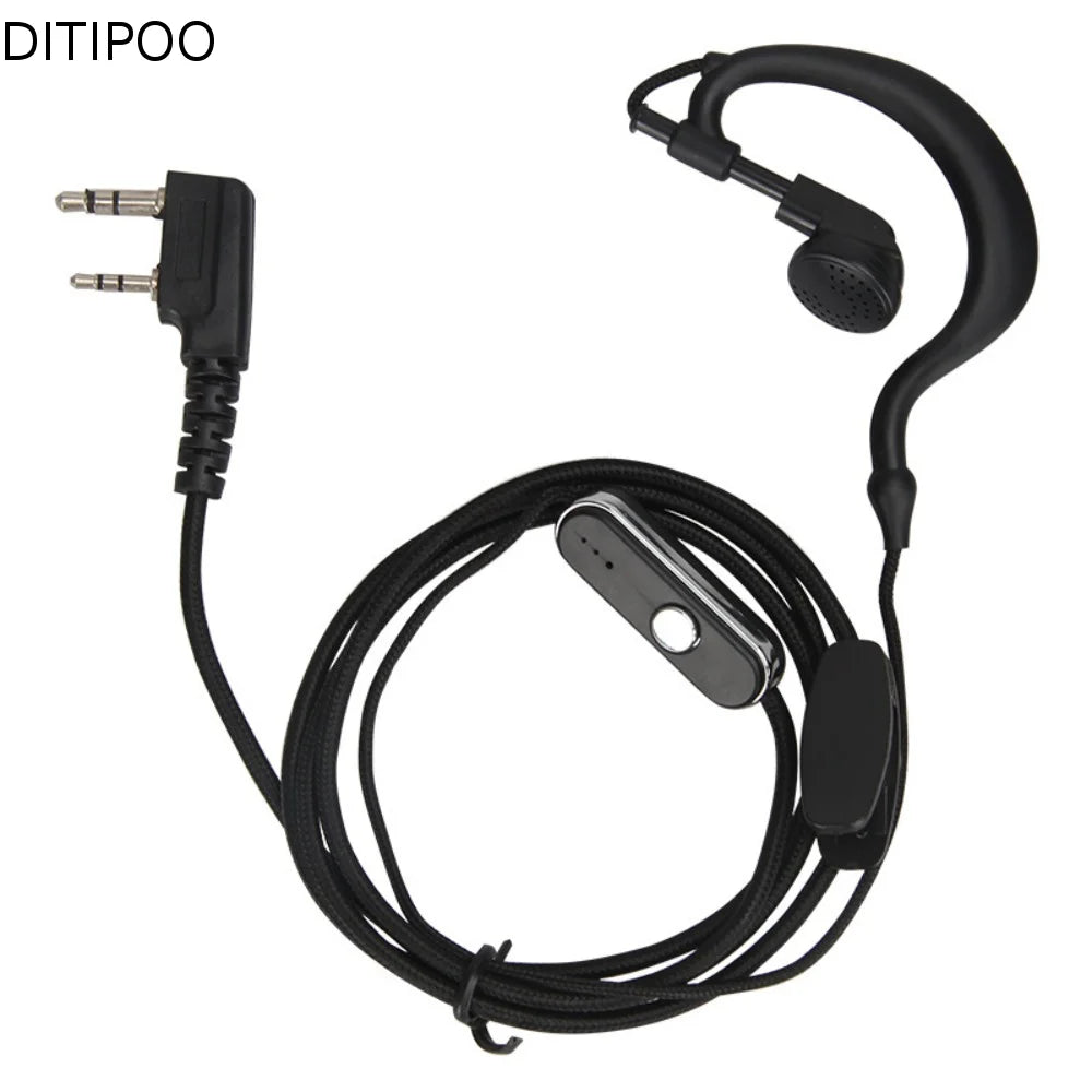 Wired Walkie-Talkie Headset Over Ear K Type Two Wired Earpiece Durable Construction 2 Pin M Plug Walkie Wired Earphone Oasis Select