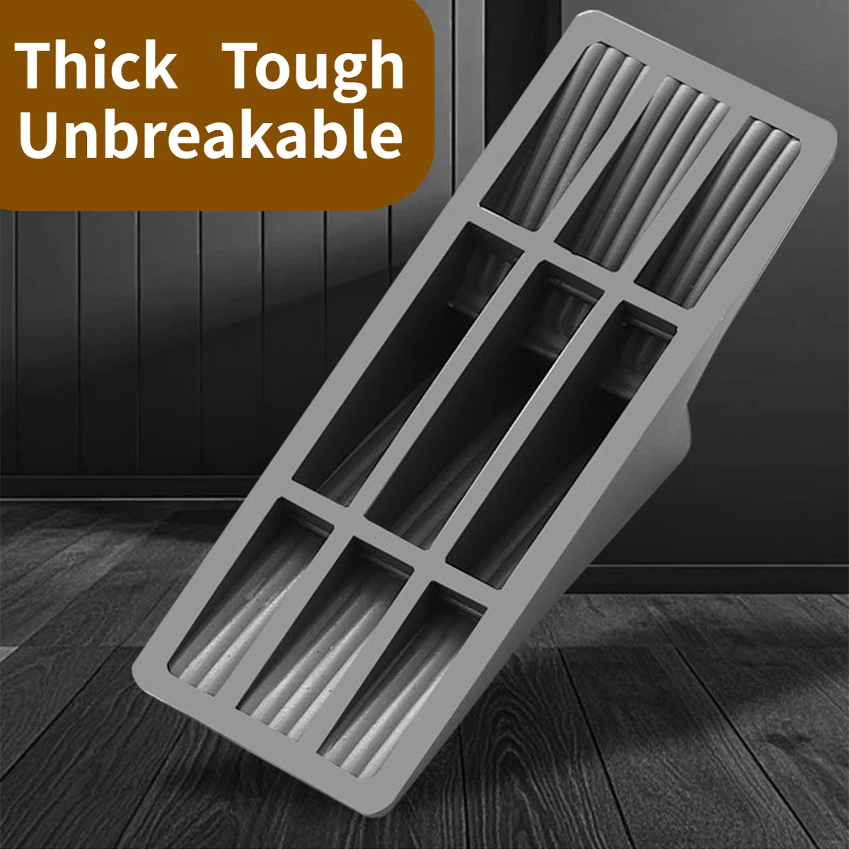 4/5/6 PCS Heavy Duty Rubber Door Stops Black Wedge Door Stoppers for Bottom of Door, Sturdy Non-Slip Floor Protectors, Stackable Oasis Select