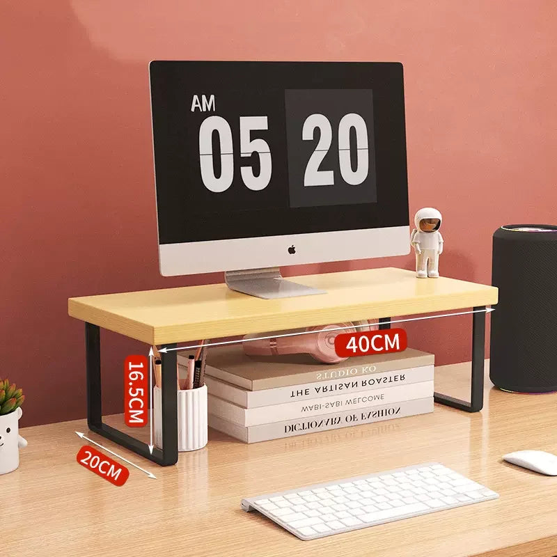 Wood Monitor Riser Shelf & Desk Organizer Stand 30/40/50cm