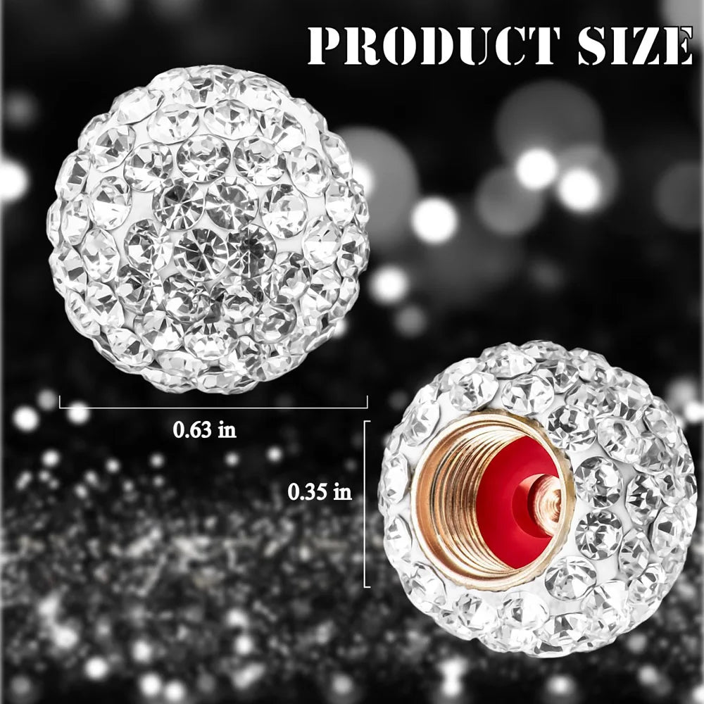 4Pcs Crystal Diamond Tire Stem Valve Caps for Cars, SUV, Trucks, Bikes, Motorcycles, Bicycles Oasis Select