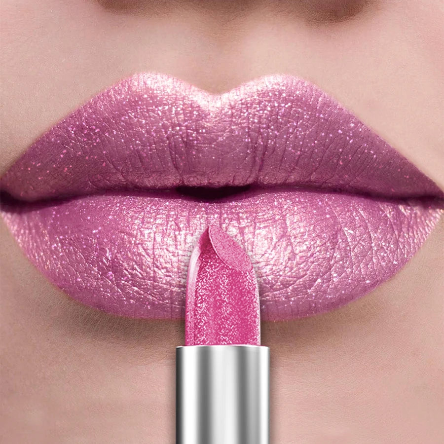 KAFURUX 21-Color Glitter Metallic Lipstick | Pearlescent Lip Tint
