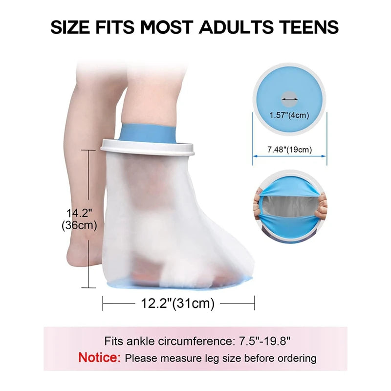 WISH Waterproof Foot Cover For Shower Adult, Foot Cast Covers With Non-Slip Padding Bottom, Watertight Foot Cast Protector Oasis Select