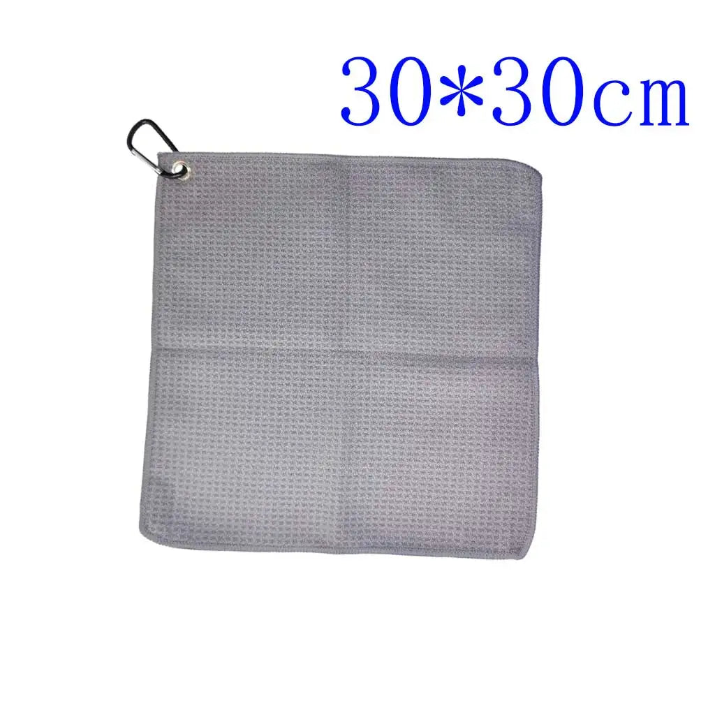 Golf Club Towel with Carabiner Clip Microfiber Golf Quick Dry Towel For Clubs Hands Face Oasis Select Grey towel30-30cm