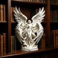 Quadruple Wing Holy Angel Sculpture Neoclassical Goddess Figurine Elegant European Art Statue Tabletop Decor Religious Present Oasis Select white