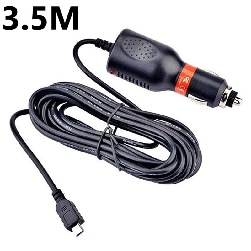 5V 2A Mini Dash Cam Charger Car Cigarette Charger Adapter Lighter Socket Charger Cable Length for Garmin Car GPS DVR Charging Oasis Select MiniUSB straight