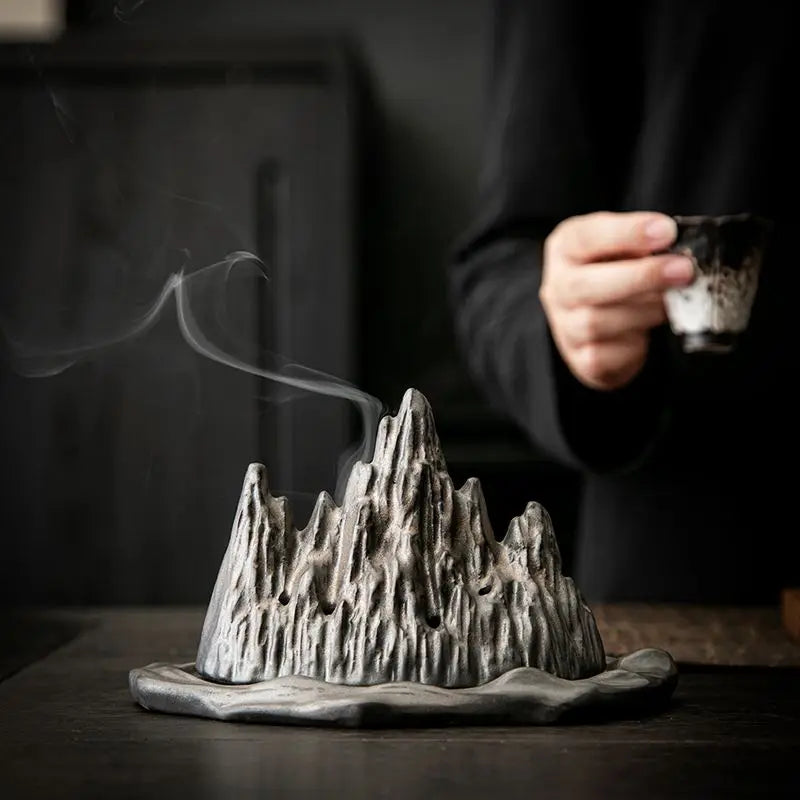 Zen Mountain Creative Ceramic Home Aroma Burner Sandalwood Incense Supplies Tea Ceremony Ornament Incense Burner Oasis Select A