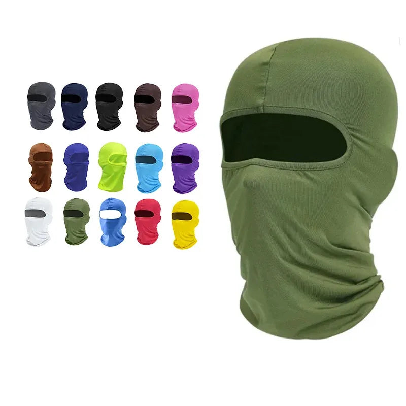 1/2pcs Men's Cycling Cap Balaclava Full Face Ski Mask Hood Hiking Camping Hunting Tactical Airsoft Cap Bike Hats Neck Gaiter Oasis Select