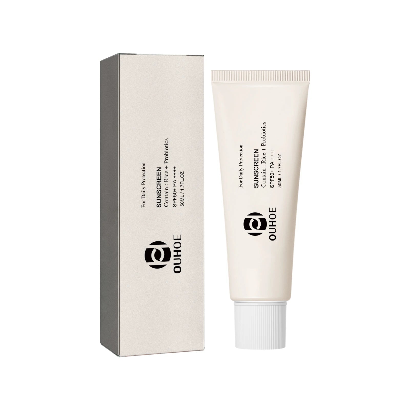 50ML Spf 50 Rice Sunscreen Cream Outdoor UV Protection Moisturizing Soothing Redness Sweatproof Prevent Sunburn Sunblock Lotion Oasis Select 50ml United States