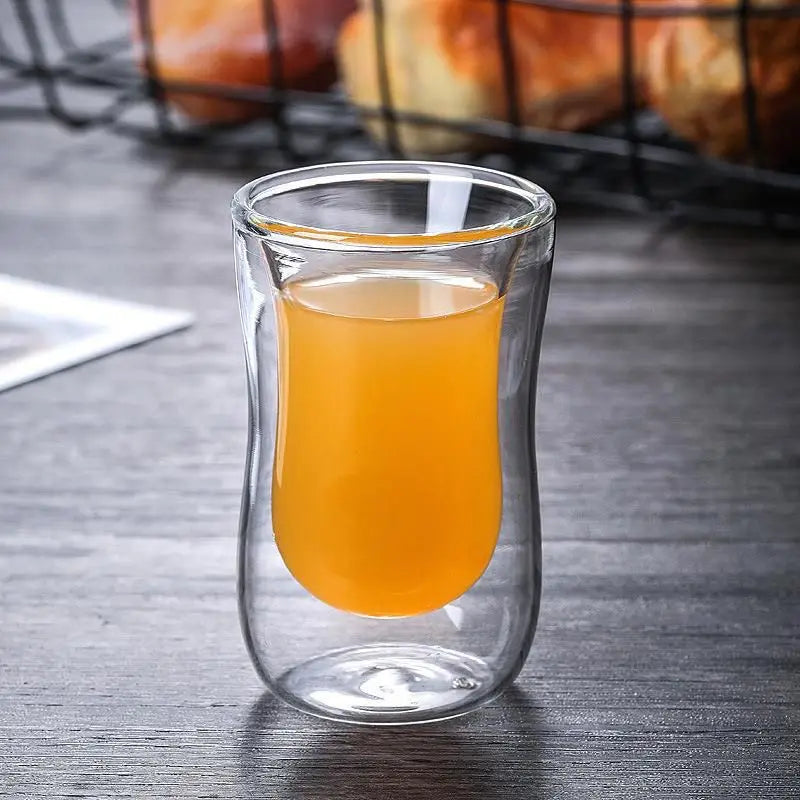 Double Wall Glass Cup Transparent Heat Resistant Milk Water Mini Whisky Cup Espresso Coffee Cup Bar Drinkware Gift Oasis Select