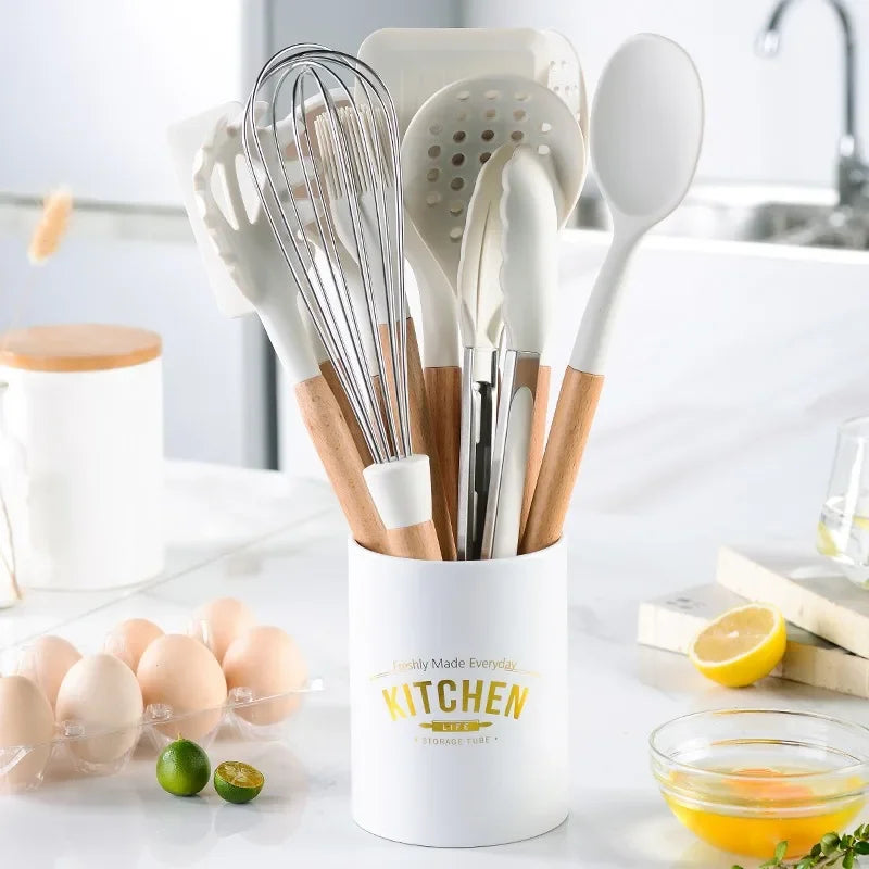 Silicone Kitchen Utensils Set – Non-Stick Spatula & Beater Silicone Utensil Set Oasis Select