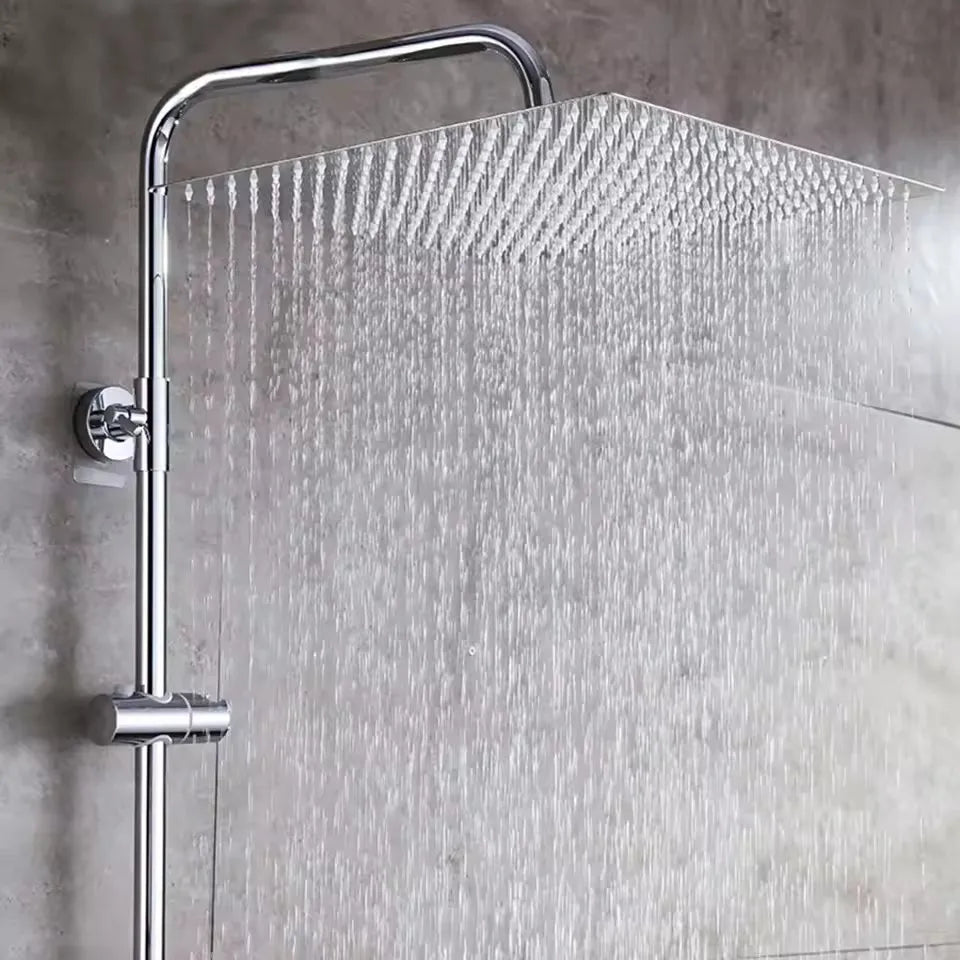 New 8/10/12Inch Rainfall Shower Heads Stainless Steel Square Showerhead Ultra Thin Waterfall Shower Head Pressurized Shower Head Oasis Select